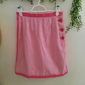 Sutton Studio Pink & White Gingham Check Picnic Skirt Womens Size 2P Lined